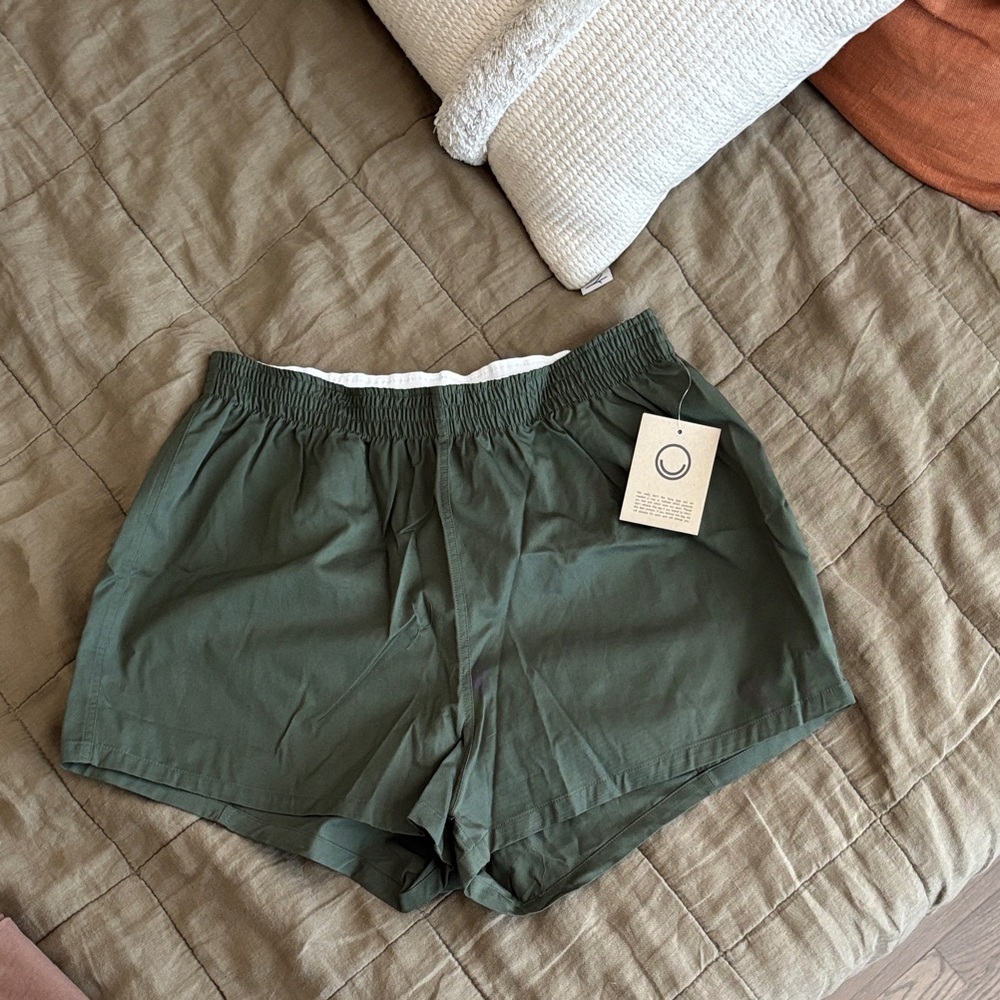 NWT Olive Green Women's Athletic Shorts, For Days, Size L